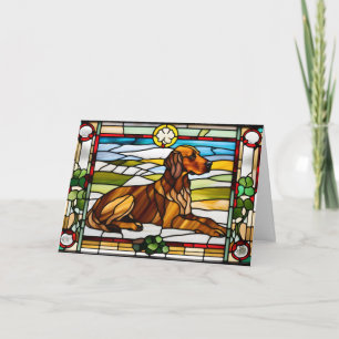 Süßer Irischer Setter Buntglas Karte