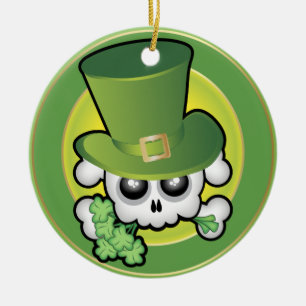 Süßer irischer Totenkopf Keramikornament