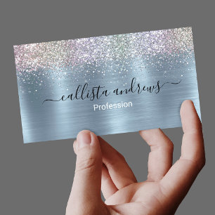 Süßer irisierender eisblauer falscher Glitter Magnetische Visitenkarte
