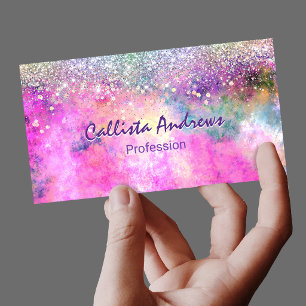 Süßer irisierender silberner falscher Glitter Magnetische Visitenkarte