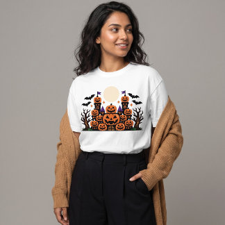 Süßer Jack O'Lantern-Geister-Schloss-Halloween T-Shirt