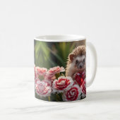 Süßer Januar-Igel mit Granatherz Kaffeetasse (VorderseiteRechts)