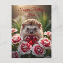 Süßer Januar-Igel mit Granatherz