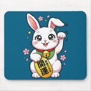Süßer japanischer Glückskaninchen-Maneki-Neko Mousepad