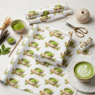 Süßer japanischer Matcha-Fan Geschenkpapier
