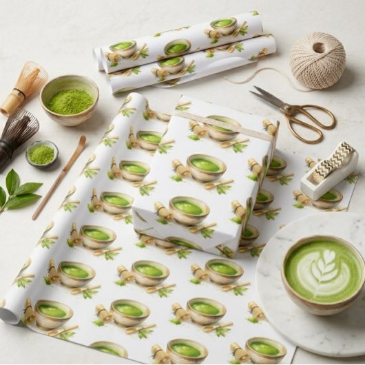 Süßer japanischer Matcha-Fan Geschenkpapier