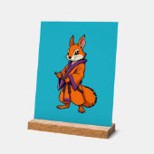 Süßer japanischer Samurai-Eichhörnchen Acrylschild (Winkel)
