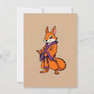Süßer japanischer Samurai-Eichhörnchen Dankeskarte