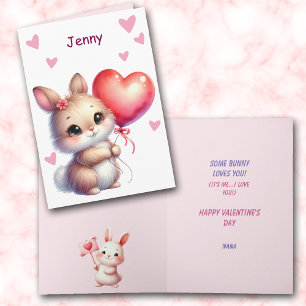 Süßer Jemand Bunny Liebt Dich Valentinstag Feiertagskarte