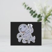 süßer jubelnder Oktopus Postkarte (Stehend Vorderseite)