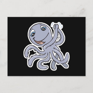 süßer jubelnder Oktopus Postkarte