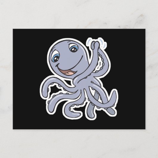 süßer jubelnder Oktopus Postkarte (Vorderseite)