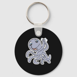 süßer jubelnder Oktopus Schlüsselanhänger