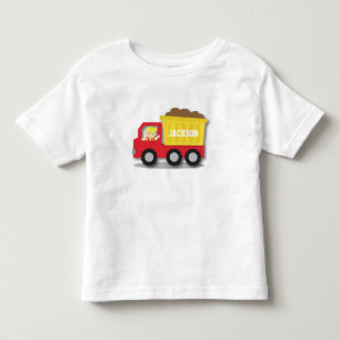 Süßer Junge Bauarbeiter Roter Baustellen-Muldenkip Kleinkind T-shirt