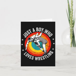 Süßer Junge liebt Wrestling lustiger Wrestler Karte