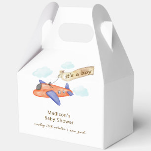 Süßer Junge Minimal Aviator Flugzeug Baby Shower  Geschenkschachtel