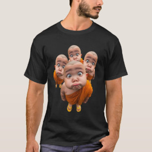 Süßer junger Mönch Minimalistische Orange Robe  T-Shirt