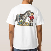 Süßer junger Reiter mit Dapple-Grau Pferd Kunst T-Shirt (Rückseite)