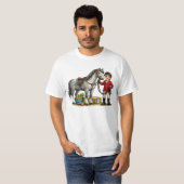Süßer junger Reiter mit Dapple-Grau Pferd Kunst T-Shirt (Vorne ganz)