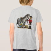 Süßer junger Reiter mit Dapple-Grau-Pferd-Kunst Tri-Blend Shirt (Rückseite)