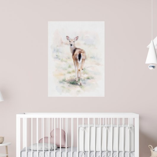 Süßer Junghirsch-Wasserfarben-Kunstdruck Poster (Kinderzimmer 2)