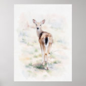 Süßer Junghirsch-Wasserfarben-Kunstdruck Poster (Vorne)
