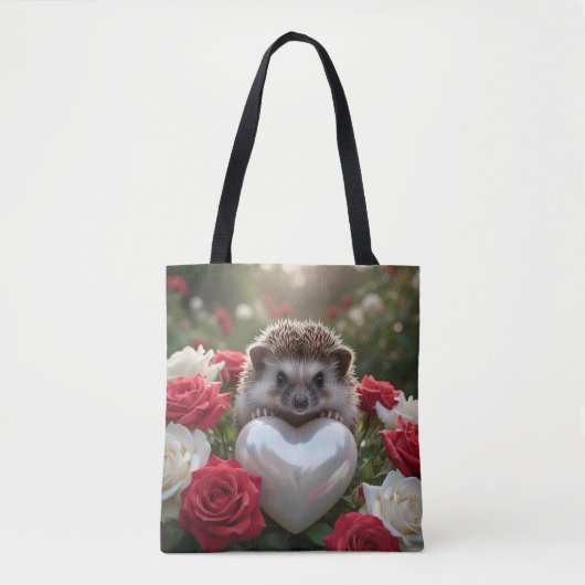 Süßer Juni-Igel mit Perlenherz Tasche (Vorderseite)