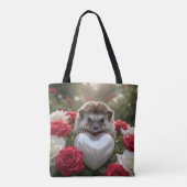 Süßer Juni-Igel mit Perlenherz Tasche (Rückseite)