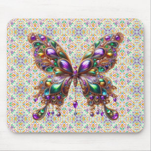 Süßer, juwelengeschmückter Mardi-Gras-Schmetterlin Mousepad