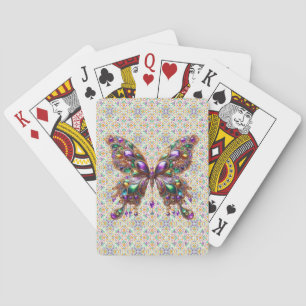 Süßer, juwelengeschmückter Mardi-Gras-Schmetterlin Spielkarten