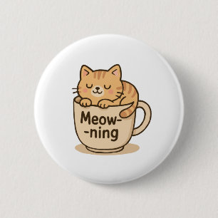 Süßer Kaffee-Kater Button