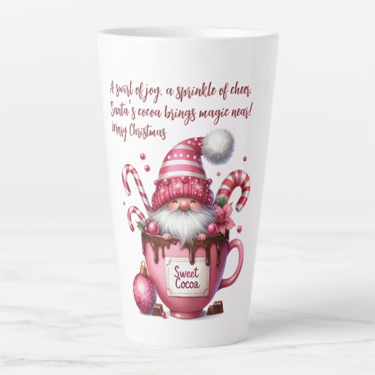 Süßer Kakao-Santa-Gnom Milchtasse (Vorderseite)