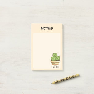 Süßer Kaktus im Topf, botanisch liniierte Notizen