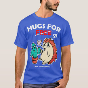 Süßer Kaktus und Igel Valentinskostüm Umarme Koste T-Shirt