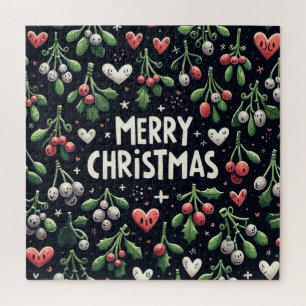 Süßer Kamin Weihnachten Mistelzweig Puzzle