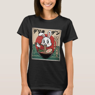 Süßer Kaninchen-Ramen-Liebhaber japanische Nudeln T-Shirt