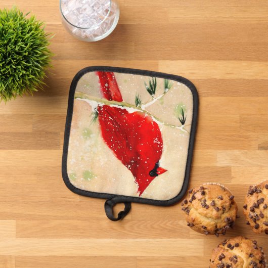 Süßer Kardinal Oven Mitt Topflappen (Oben Unten)