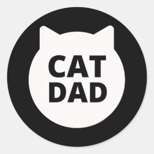 Süßer Kater Papa Vatertag Kätzchen Daddy Kätzchen Runder Aufkleber