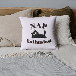 Süßer Katzennapping-Enthusiast Kissen