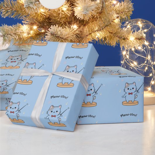 Süßer Katzenorchesterdirigent Geschenkpapier (Feiertage)