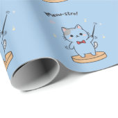 Süßer Katzenorchesterdirigent Geschenkpapier (Rolleneckpunkt)