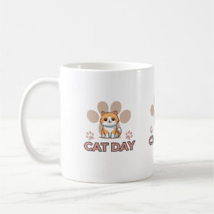 Süßer Katzentag-Becher – Kawaii Kätzchen-Kaffeetas Kaffeetasse