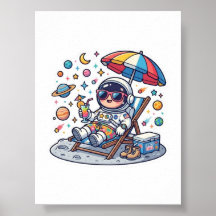 Süßer Kawaii-Astronaut Sommer Strand Space TrStick
