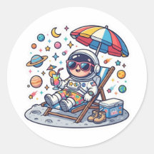 Süßer Kawaii-Astronaut Sommer Strand Space TrStick