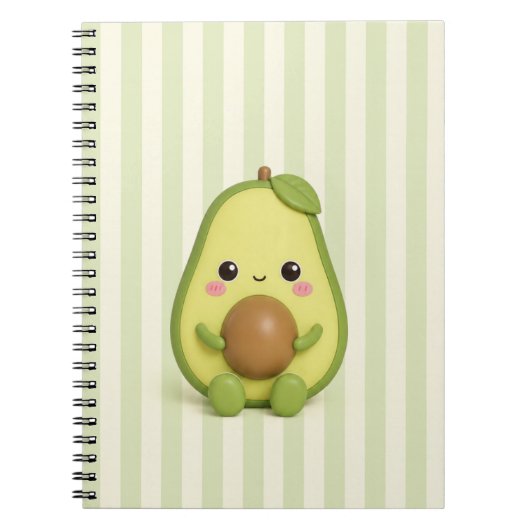 Süßer Kawaii-Avocado-Spiralblock Notizblock (Vorderseite)