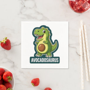 Süßer Kawaii Avocadosaurus Dinosaur lustiger Wortw Serviette