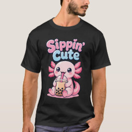 Süßer Kawaii-Axolotl-Blasentee T-Shirt