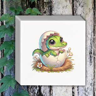 Süßer Kawaii-Baby-Alligator schlüpft bei Baby Show Serviette