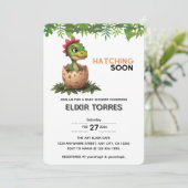 Süßer Kawaii-Babydinosaur schlüpft Einladung (Stehend Vorderseite)