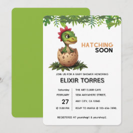 Süßer Kawaii-Babydinosaur schlüpft Einladung